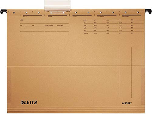Leitz 1916-30-00-10x Hängetaschen 1916/3 seitlich verschließbar mit Frosch (75er Pack)