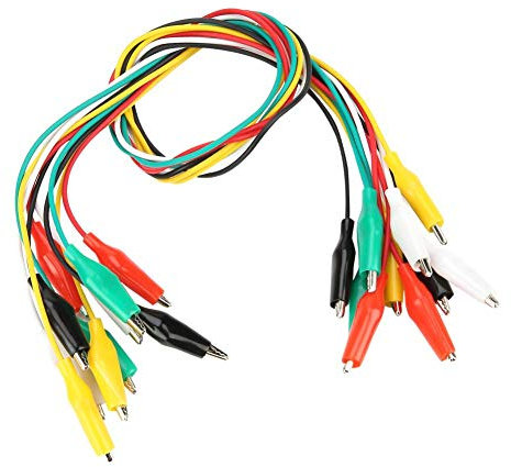 Kit de Test Électronique, 10 Cordons de Test Isolés, 50 cm, pour Composants et Tests Automobiles, Pinces de Test de Fil