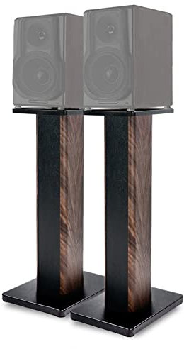 BQKOZFIN 27.56 inch(70cm) Wood Speaker Stands, 1 Pair, Stands for Home-Cinema HiFi Bookshelf Box and Satellite Speakers Wood Grain Enhanced Audio Listening Experience for Home Theaters