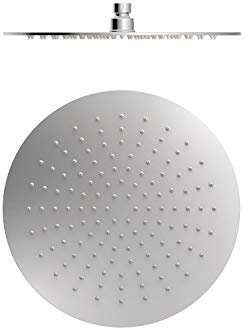 tres - Rociador de ducha Extrafino: 4 mm. Dimensiones: Ø 300 mm. Rótula orientable. Material: Acero inoxidable. Boquillas anticalcáreas. - Cromo