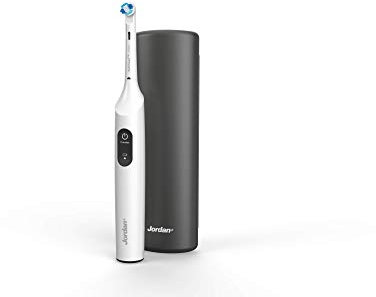 Jordan ® | Clean Smile Electric Toothbrush | Rechargeable Electric Toothbrush with Quick Charge, Long-Lasting Battery, Pressure Sensor, 2 Speed Modes | Includes Travel Case | Black