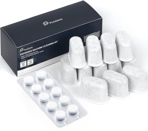 possiave 12-Pack Charcoal Water Filters and 10-pack Cleaning Tablets for Breville Espresso Machines, Breville Cleaning kit - Espresso Accessories