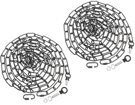 PATIKIL 15Ft Illuminazione Catena per Lampada Pendente 2 Set Plafoniera Catena Lampadario Catena Portata 65 Lbs per Pendente Luce Soffitto Ventilatore Nero