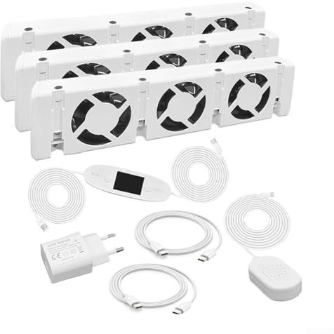 SPORTARC Heizkörper Ventilator 5V 3.0 Smartes Heizgebläse Für Heizungen, Intelligenter Heizkörperverstärker Erhöhen Die Effizienz Der Heizung Und Sparen Energie