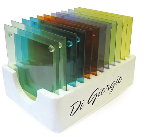 Juego de 12 portavelas Cuadrados de Cristal