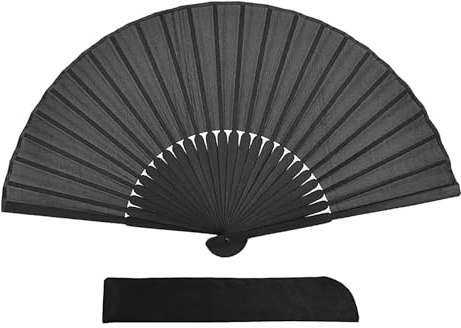 Ventilatore pieghevole portatile, ventilatore pieghevole nero – Ventilatore a mano nero per l'estate, ventilatore pieghevole con robusta cerniera per attività all'aperto, aree di lavoro, viaggi
