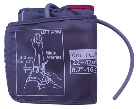 Manguito Tensiómetro Arterial Adulto, 22-42 cm, Compatible con Monitores de Presión Arterial Universales