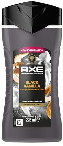 Axe Fine Fragrance Collection DUSCHGEL/FLUESSIGSEIFE Black Vanilla Premium Body Wash für 12 Stunden langanhaltende Frische verleiht einen spektakulären Duft unter der Dusche 225 ml