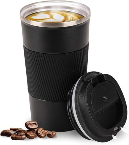 Smarthers Termo Café o Te - Taza Termo Cafe para Llevar, Vaso Termico con Mantenimiento de Frío y Calor 4-6 Hrs, Taza Térmica de Acero Inoxidable BPA Free, Vaso Café para Llevar, vaso termico duradero