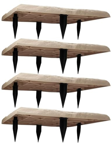 Guaber Conjunto De 4 Pasos Textura Realistas Piedras Instalación Tierra Resistente A La Intemperie Garden Decorative Piedras Set