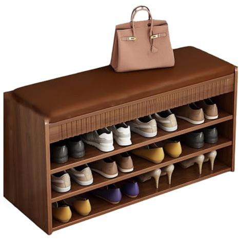 Solid Wood Storage Bench with Shoe Changing Stool - Stylish Entryway nizer with Comfortable Seat Easy Assembly Perfect for Living Room Hallway and Bedroom
