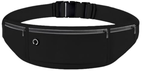 Hao Zhu Running Belt Bum Bag - Ultra-Thin & Waterproof Running Waist Pack, High-Capacity Adjustable Running Phone Holder for Men & Women, Ideal for Running, Hiking, Cycling & Travel