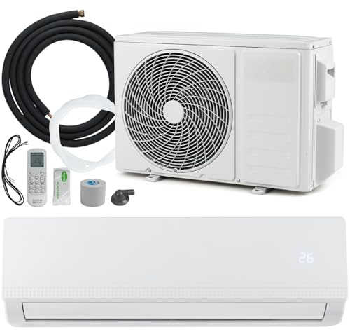 TANGZON Air Conditioner Wall Split, 5 in 1 Air Cooler Heater Dehumidifier Air Purifier Fan with Heat Pump & Remote Control, A++ Rating, Wall Mounted Air Conditioning Unit, Installation Kit Included