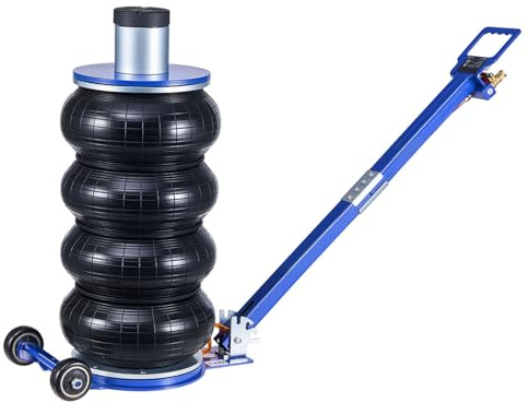 VEVOR Gato Neumático para Coches 6 T, 4 Capas con Columna Elevada, Manivela Ajustable y Almohadilla de Goma Gruesa, Elevación 170 a 583 mm, para Coches, SUV y Camionetas, 1220 x 325 x 170–583 mm