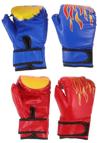 ORFOFE Guanti da Allenamento per Kickboxing 2 Paia in Pu Imbottiti per Sparring e Combattimento Mma, Guantoni da Boxe Ergonomici per Arti Marziali e Allenamenti Sportivi