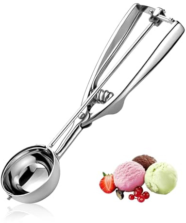 GAJUS Paletta Per Gelato In Acciaio Inossidabile 304,1 Pezzo,Porzionatore Gelato 4Cm,Per Gelato Palline Di Melone Polpette Torte Impasto Per Biscotti E Riso