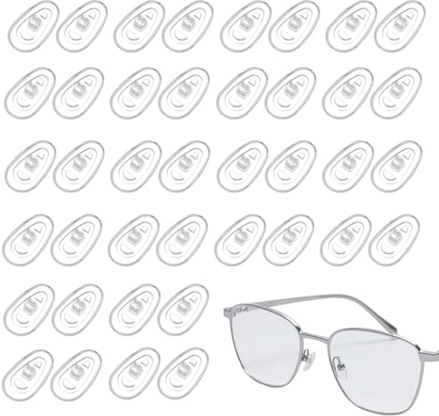 KAFZEL 20 paires tampons le nez à insérer, coussinets antidérapants pour lunettes, en silicone souple transparent, accessoires lunettes arrêteur de glissade