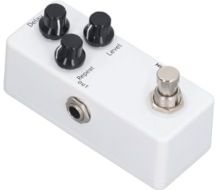 Demeras Pedal de Retardo de Guitarra, Efectos de Retardo Indicador LED Pedal de Guitarra DC 9V Aleación de Aluminio Fácil de Usar para Practicar