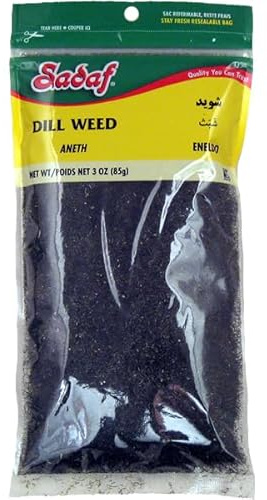 Sadaf Dill Weed - Dried Dill Weed for Food Flavoring & Seasoning - Dry Dill Herb for Pickling - Seasoning & Spices - Kosher & Vegetarian - 3 Oz Resealable Bag