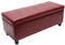 Mendler Bank Sitzbank MIT Aufbewahrung Kriens Leder + Kunstleder 112x45x45cm FSC®-Zertifiziert - rot