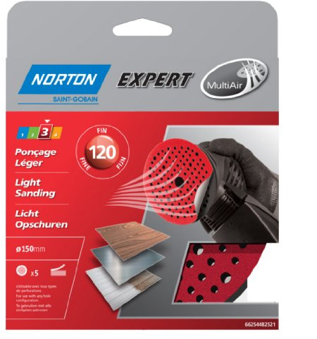 Norton Schleifscheiben Set von 5 selbstklebend Ø 150/Korn 120 multi-air