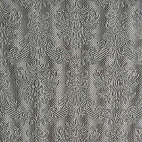 Ambiente Servietten Lunch/Party 33x33cm Elegance Grau - Hochzeit - Taufe Geprägt/Embossed
