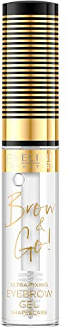 Eveline Cosmetics Brow & Go! Gel Trasparente per Sopracciglia con Acido Ialuronico e Pantenolo per Sopracciglia Naturali e Piene