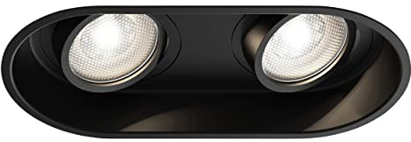 Astro Minima Round Twin Adjustable Indoor Downlight (Matt Black), GU10 LED Lamp, Designed in Britain - 1249029-3 Years Guarantee