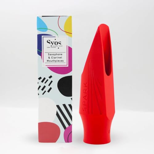 Syos Alto Saxophone Mouthpiece, Spark Model, 6 Tip Opening, Carmine Red: Easy-To-Play, Bright and Powerful
