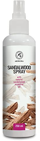 Sandelholz Raumspray und Lufterfrischer 250ml - Hergestellt aus Reinem Ätherischen Sandelholz Öl - Natürliches Duftspray - Entspannender Raumduft - Schlafspray - Sandelholzöl Aromatisches Spray