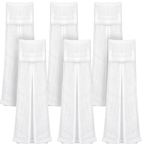 Moukeren 6 Pcs Football Towel Cotton Quarterback Football Field Hand Towel with Hook and Loop Fastener for Sports Football Golf Gym Accessories(White)