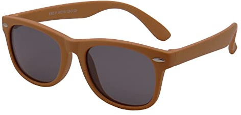 FOURCHEN Lunettes de soleil polarisées TPEE pour enfants avec monture flexible pour filles et garçons âgés de 3 à 10 ans, Marron foncé, taille unique