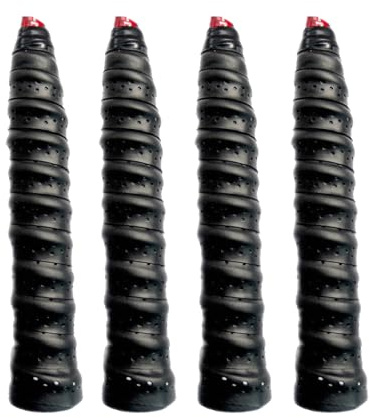 N-KONGJIAN 4PCS Tennis/Badminton Racket Grips, Badminton Hand Glue Outdoor Anti-Slip Badminton Tennis Racket Handle Grip Bands Tape, Wrap Your Racquet for High Performance （Black）