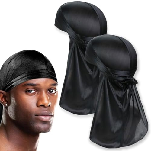 GNHG 2 Piezas Bandana Hombre, Diademas Anchas Unisex Durag para el Cabello Pirata, para Mujeres y Hombres Hip-Hop y decoración Diaria