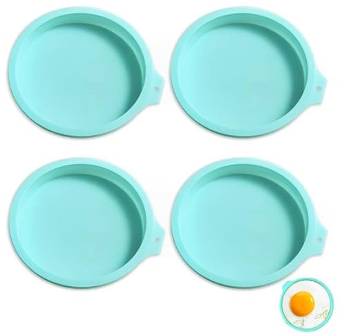 4pcs Egg Ring, air Fryer Egg Mould, air Fryer Egg Mould for Fried Eggs, Cake Tins Reusable Ramekins for Air Fryer Egg Poacher, Oven and Microwave, Silicone Disc Like Mold for Cake, Resin Coasters