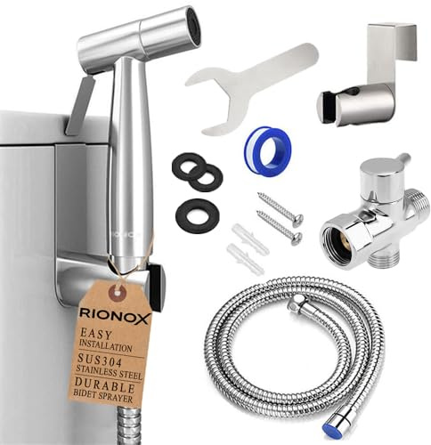 Handheld Bidet Sprayer for Toilet - Adjustable Water Pressure Jet, Bidet Attachment for Toilet, Easy Installation, Quality Stainless Steel, Durable Internals, Leakproof Design (Brushed Nickel)