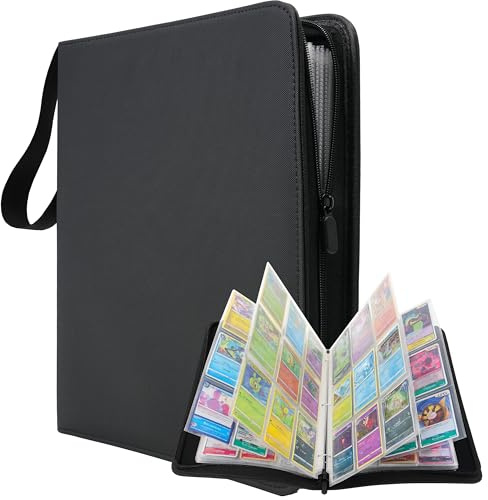 DISTOCK® - Raccoglitore Carte Pokemon 9 Tasche con Cerniera - 50 Fogli per 900 Carte – Album Pokemon Grande in Pelle Impermeabile