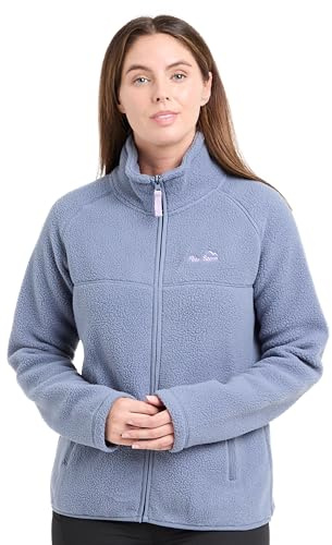 Peter Storm Women's Esk Full Zip Borg Fleece, Midweight, Regular Fit, 2 Zipped Pockets, Ideal for Walking, Hiking & Everyday Casual Wear (UK, Numeric, 14, Regular, Regular, Grey)