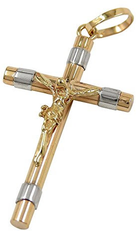 Anhänger, Kreuz bicolor, 9Kt GOLD