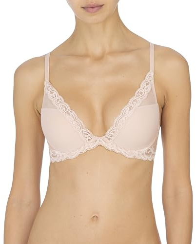 Natori Women's Feathers Contour Plunge Bra, Cameo Rose, 34B