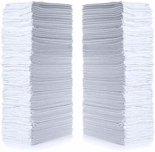 Simpli-Magic Cotton Shop Towels 14x12 (145 Pack) – Reusable Cleaning Shop Rags for Automobiles, Industries, Garage and Homes (White)