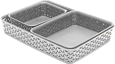 CURVER My Style Lot de plateaux A4/A5/A6 - Gris