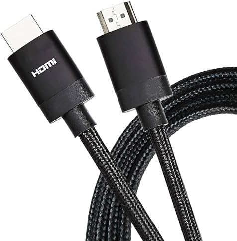 Maplin HDMI Cable 3M, Braided 8K 60fps V2.1 48Gbps High-Speed, ARC, HDR, Dolby Atmos, Compatible with TVs, Monitors, PS4/5, Xbox, Projectors, Soundbars, Sky Box, PCs, Laptops, Apple TV