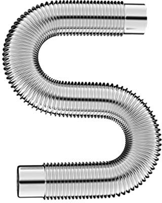 HOFFTI Tubo per Camino in Acciaio Inossidabile, Raccordi per Riscaldamento, Tubo di Scarico Flessibile Ondulato Estensibile, Ventilazione per Asciugatrice