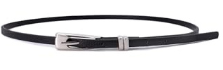 QUEEN HELENA Cintura Sottile con Fibbia Cinta Fina Elegante Donna CI026-4 (Nero, Taglia Unica)