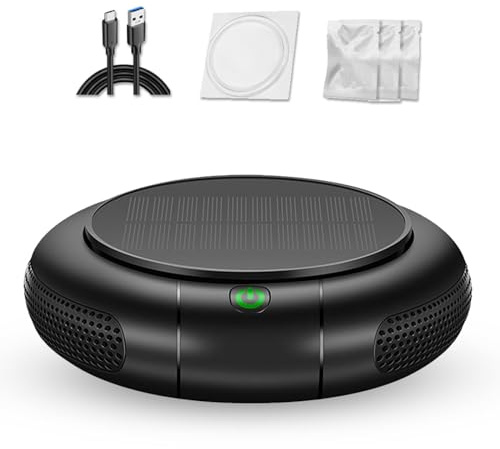 Delyx Aspiratore Fumo Sigaretta Diffusore Profumo 2 in 1, con Sistema di Filtraggio HEPA E Ricarica Solare, Elimina Il 99,97% di Polvere, Fumo, Odori E Allergeni