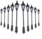 10 PCS Modelleisenbahn Zug Lampe Pfosten, 1: 50-1: 100 Maßstab Straßenlaternen Modell, HO TT OO Scale LEDs Gauge, Modell Outdoor Lampe Landschaft Dekoration Lampe
