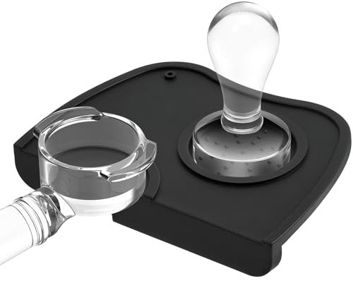 HOTUT Coffee Tamper Mat, 17.5 * 12.5 cm Espresso Silicone Mat, Tamping Mat, Non Slip Countertop Coffee Tamper Mat, Coffee Espresso Flat Tamping Mat for Barista Tool Home Kitchen Coffee Shop