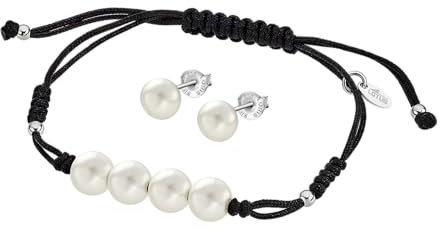 LOTUS SILVER Pulsera Plata Mujer de Primera Ley 925 ml LP1777-2/1 - Sofisticado Brazalete Ajustable de Perlas - Special Prices - Regalo de Cumpleaños - Aniversario - Ocasiones Especiales