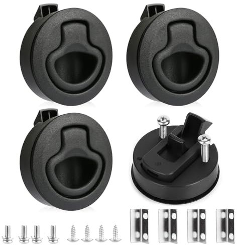 mizikuu 4 Piezas Botón De Cierre Para Cajones, Pulsador Autocaravana Botón pulsador Gabinete Cerradura Puerta Boton para Cerradura de Muebles Coche Camper Barco Cajón Armarios